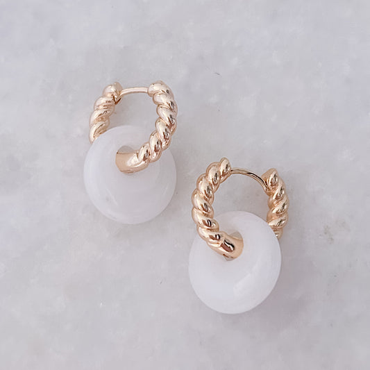 Twisted Stone Hoops