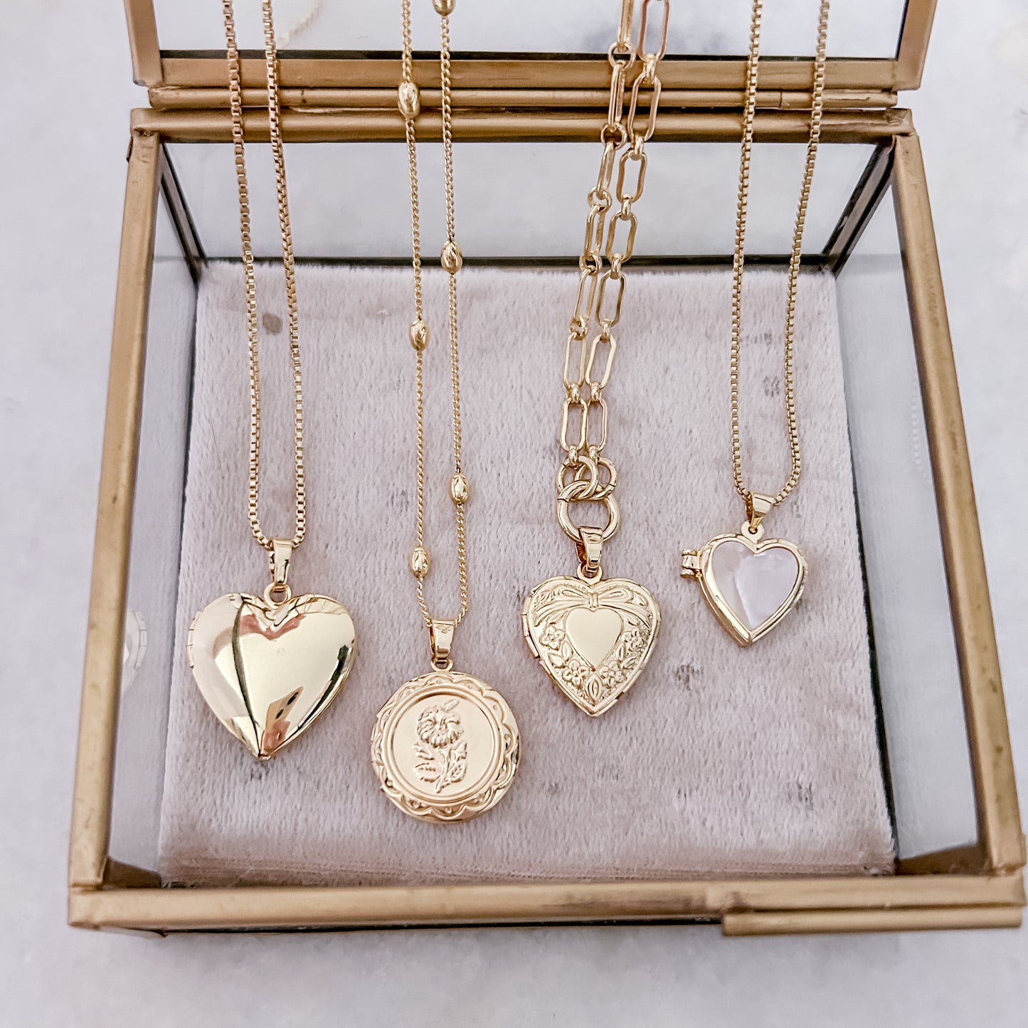 White Heart Locket - Charm