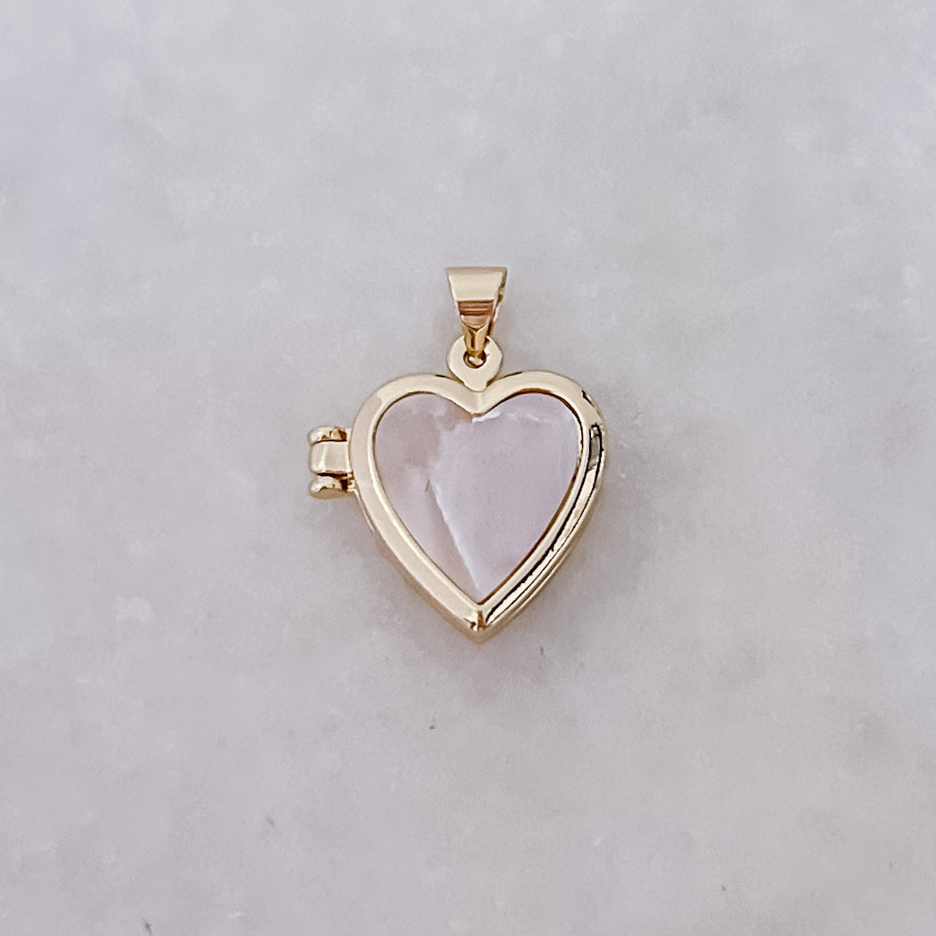 White Heart Locket - Charm