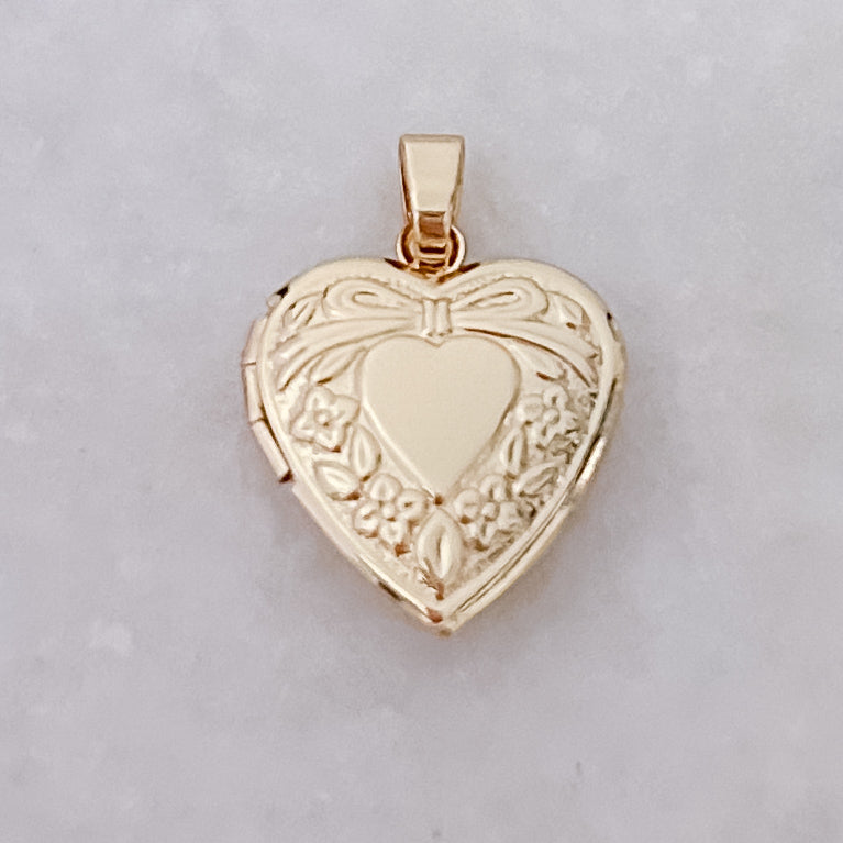 Vintage Heart Locket - Charm