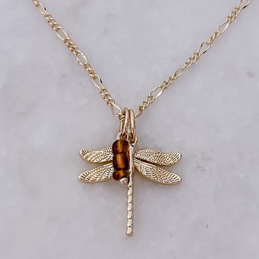 Brown Dragonfly Necklace