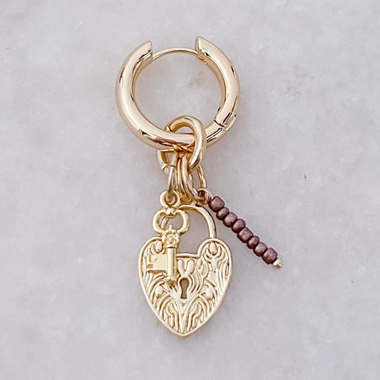 Brown Lock + Key Hoop